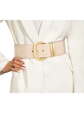 ⚡Golden Women Wide Elastic Waist Belt for Dresses Fashion Gold Buckle Stretchy